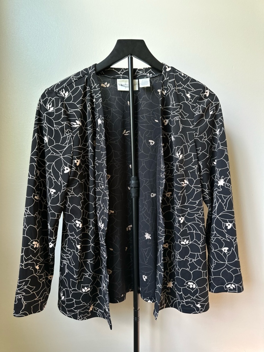 Worthington Black Floral Open Blazer - Picture 3 of 8